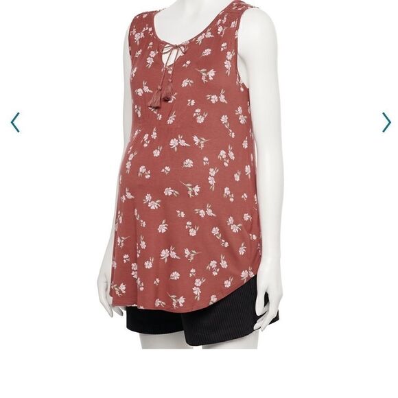 A:Glow maternity Smocked Tank Top - Picture 1 of 4